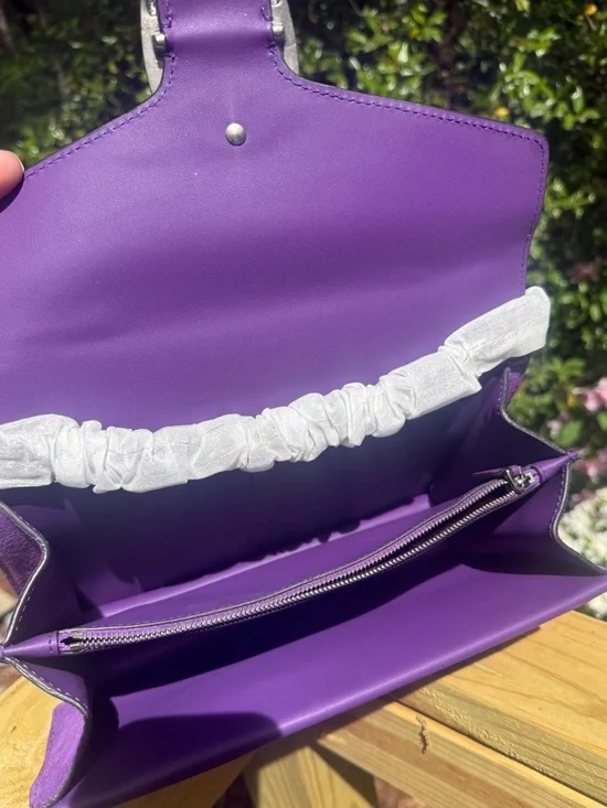 RARE Gucci Dionysus Purple Suede Crystal Chain Purse - Picture 10 of 15